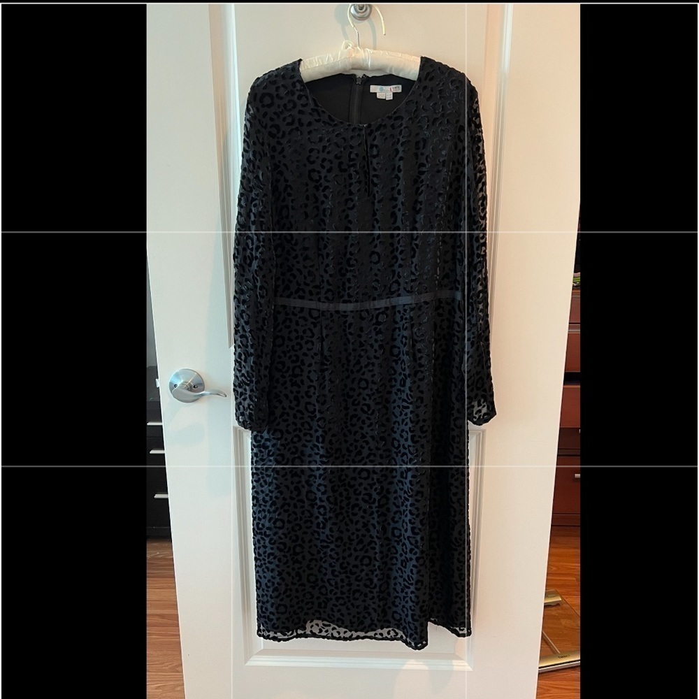 Boden Womens Leopard Grosgrain Burnout Dress Size 14 R